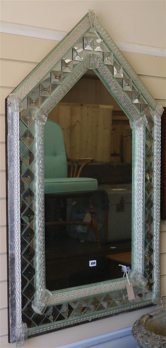 A Venetian glass wall mirror W.78cm